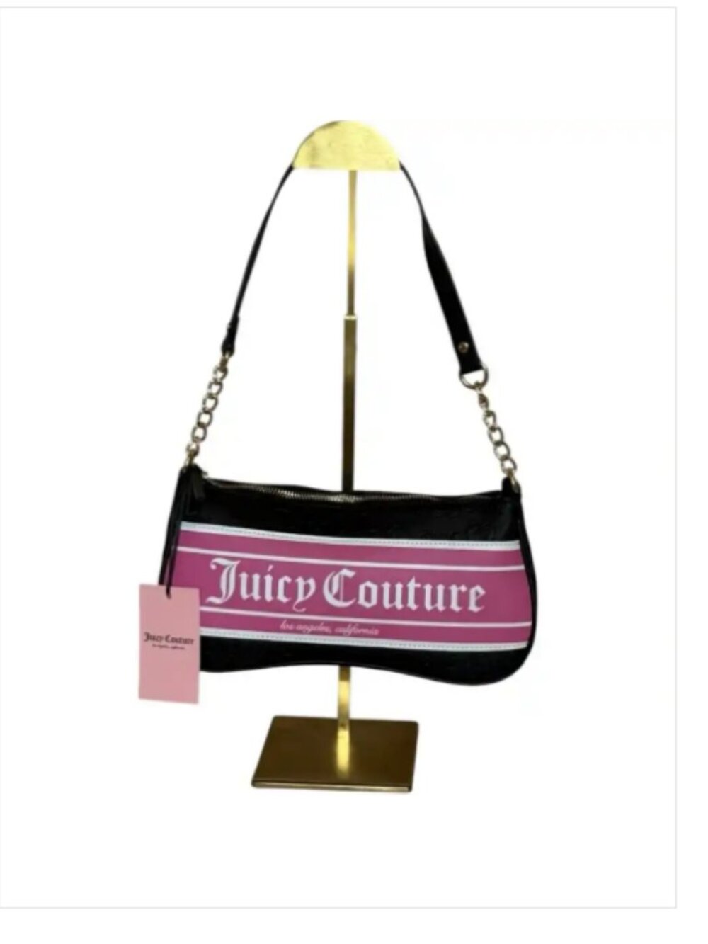 Juicy Couture Black and Pink Shoulder Bag‎